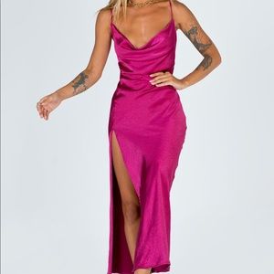 Princess Polly Walk The Line Maxi Dress in Magenta